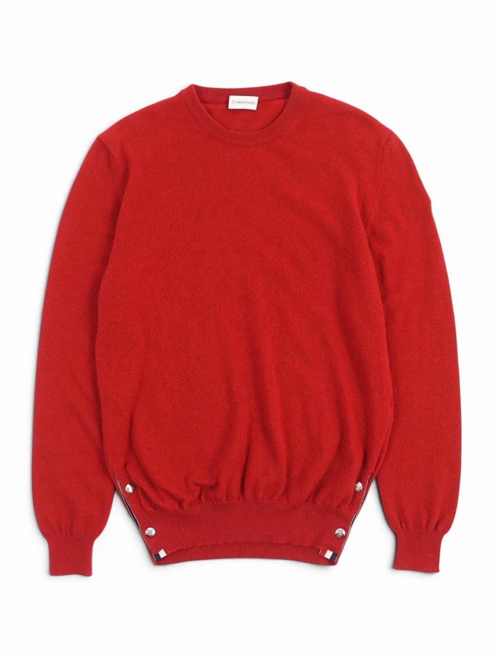 MONCLER • Maglione Tricot Girocollo Round Neck Cashmere Sweater in Red
